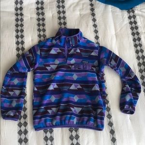 Patagonia Synchilla purple/blue geometric pullover